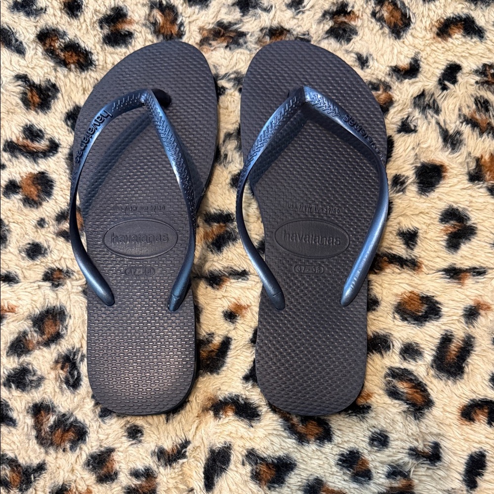 Havaianas Navy Blue Slim Flip Flops